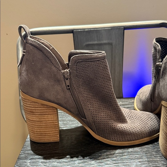 Madden Girl Taupe Perforated Ankle Booties - Picture 4 of 8